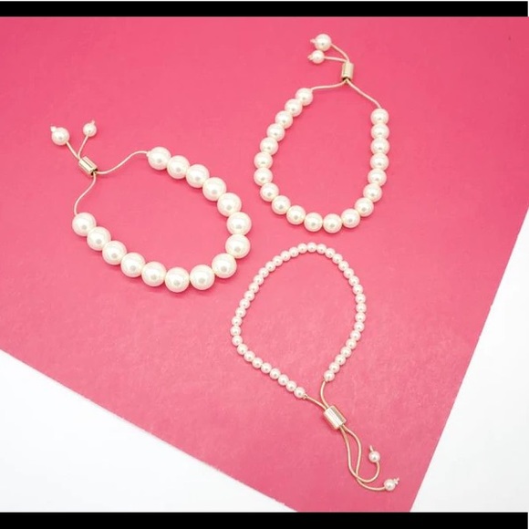 18K GOLD FILLED PEARL ADJUSTABLE BRACELET 3MM - Picture 2 of 3